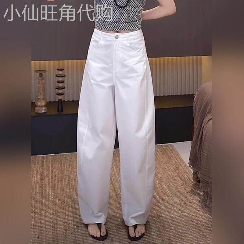 潮牌欧美风复古洗水棉凉感阔腿裤女夏季新款垂感高级百搭镰刀裤子