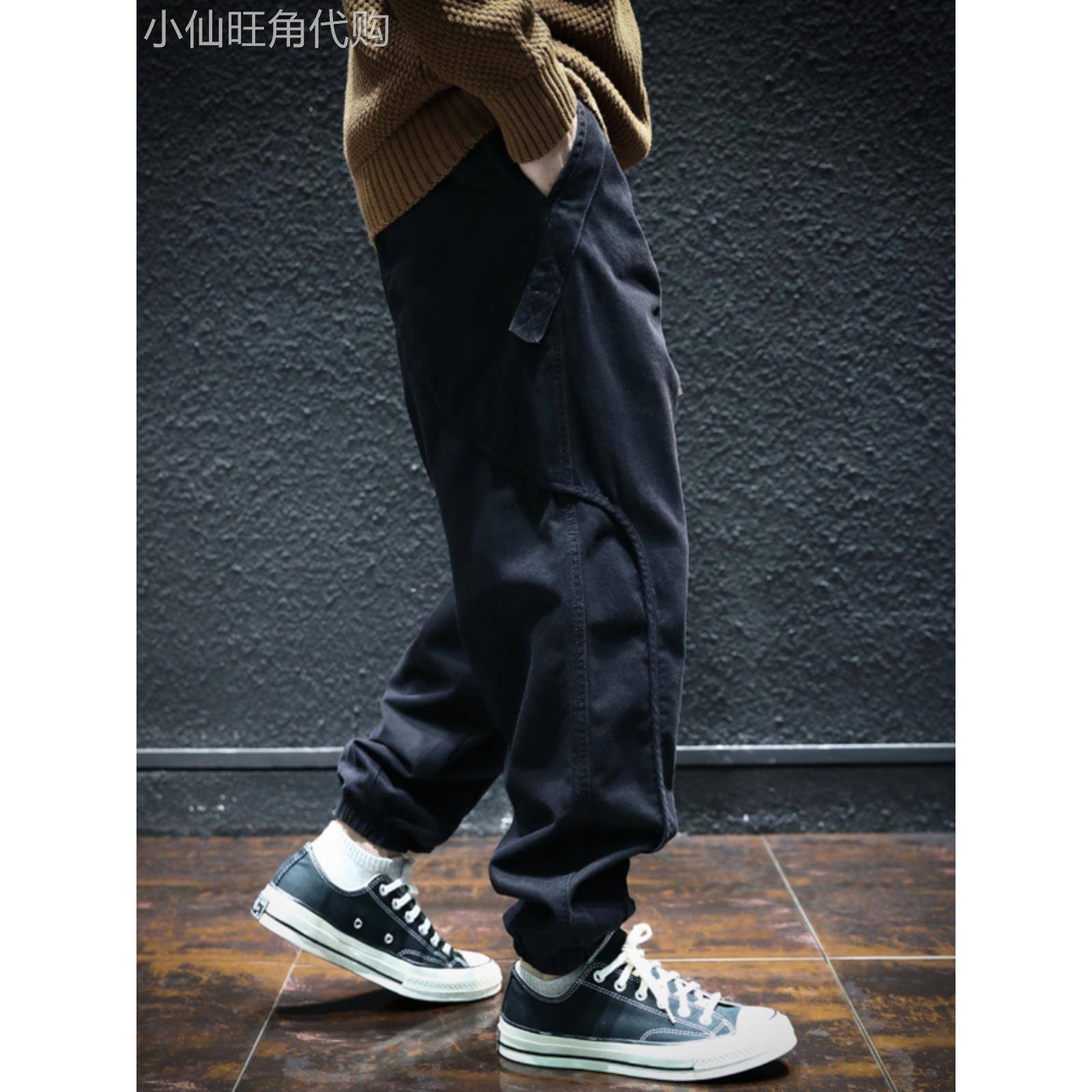 潮牌it neith BIAS束脚工装裤男宽松春秋款百搭大码潮流休闲长裤