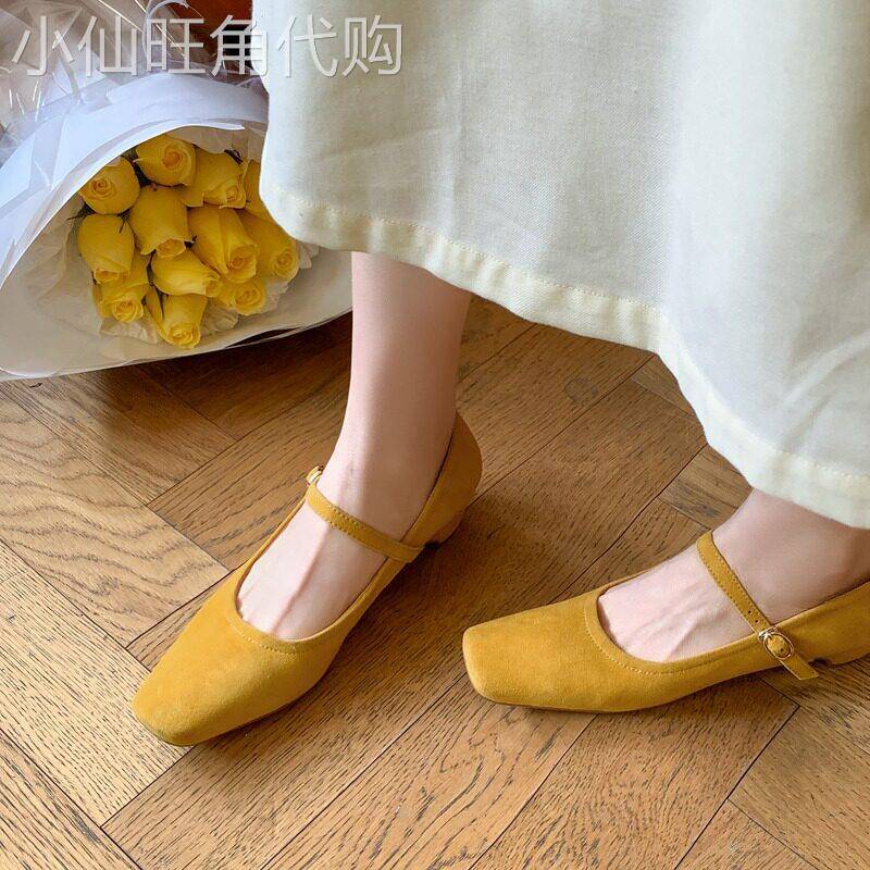 玫瑰的故事~韩版个性磨砂玛丽珍鞋气质方头粗跟单鞋玛吉珍女鞋春