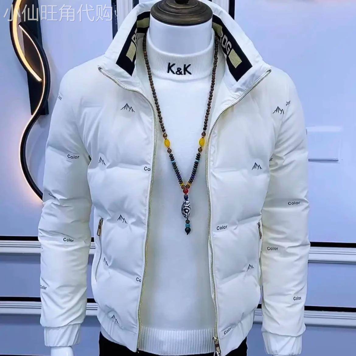 欧洲站轻薄羽绒服男士冬季新款高端时尚韩版修身潮流显瘦棉袍外套