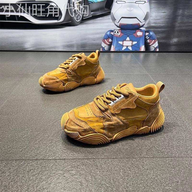 香港代购 专柜同款IT33Y男鞋防滑皮面增高老爹潮鞋厚底真皮板鞋男