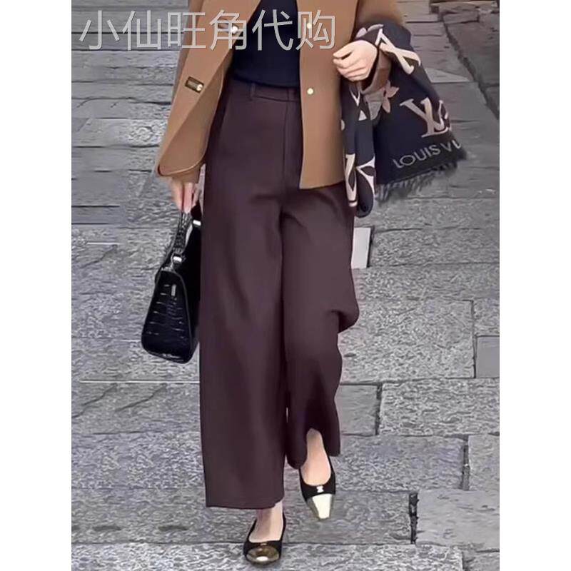免烫西装阔腿裤女2025秋季新款高腰宽松大码高级感妈妈直筒休闲裤