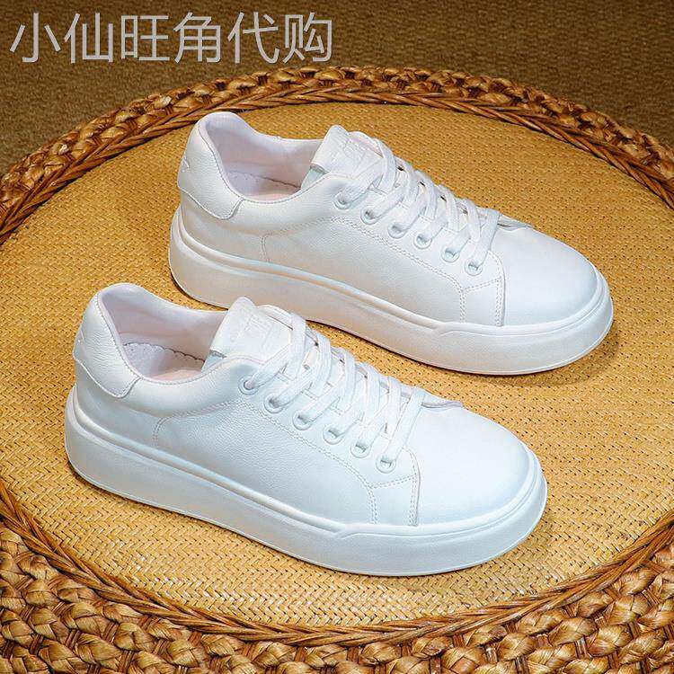 平底小白鞋女2025春秋新款真皮大码百搭单鞋运动休闲学生防滑板鞋