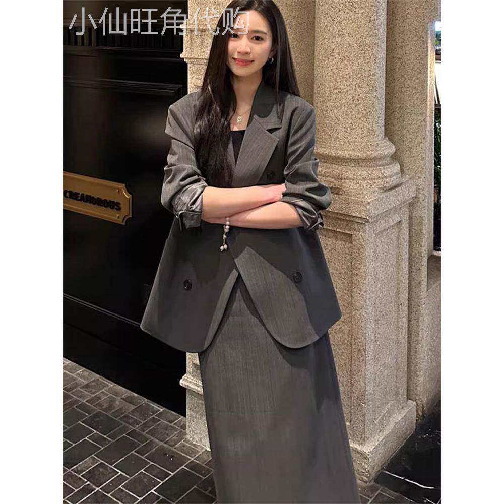 潮牌2025春季高级感西装半身裙女春秋搭配一整套两件套时尚套装裙