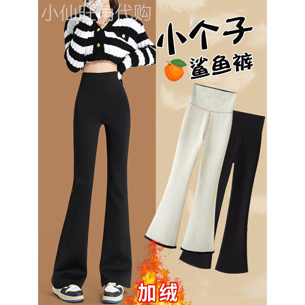 小个子微喇鲨鱼裤女外穿春秋冬季2025新款高腰显瘦加绒瑜伽打底裤
