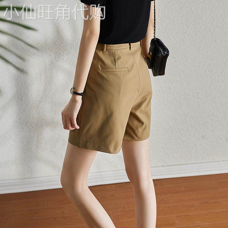 短裤女夏季薄款2025新款a字高腰显瘦宽松阔腿休闲西装五分裤子女
