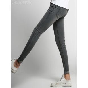 牛仔青年长裤 香港男生显瘦裤 裤 小脚韩风中腰修身 子灰色弹力铅笔裤