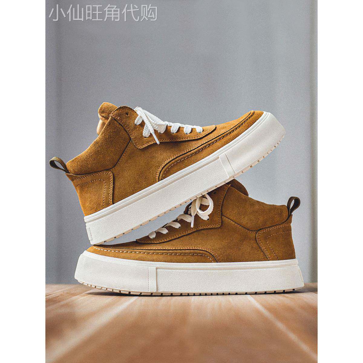 潮牌男鞋2025秋冬新款运动真皮休闲高帮板鞋透气痞帅中帮马丁靴男