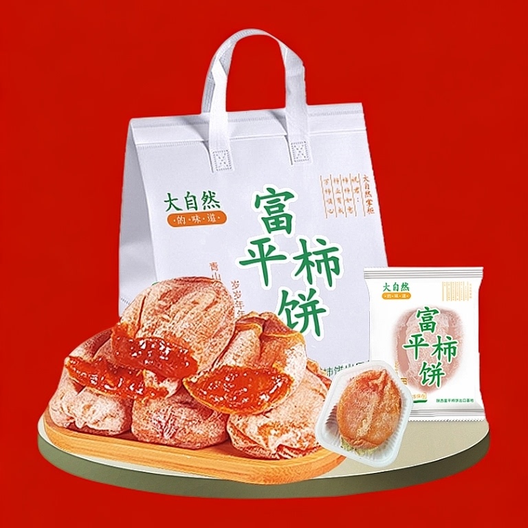 富平柿饼特产级正宗流心旗舰整箱散装批发独立包装陕西霜吊柿子饼