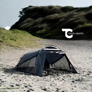 日本TOKYO CRAFTS TENBI天阳户外露营多人家庭帐篷庇护所（黑色）