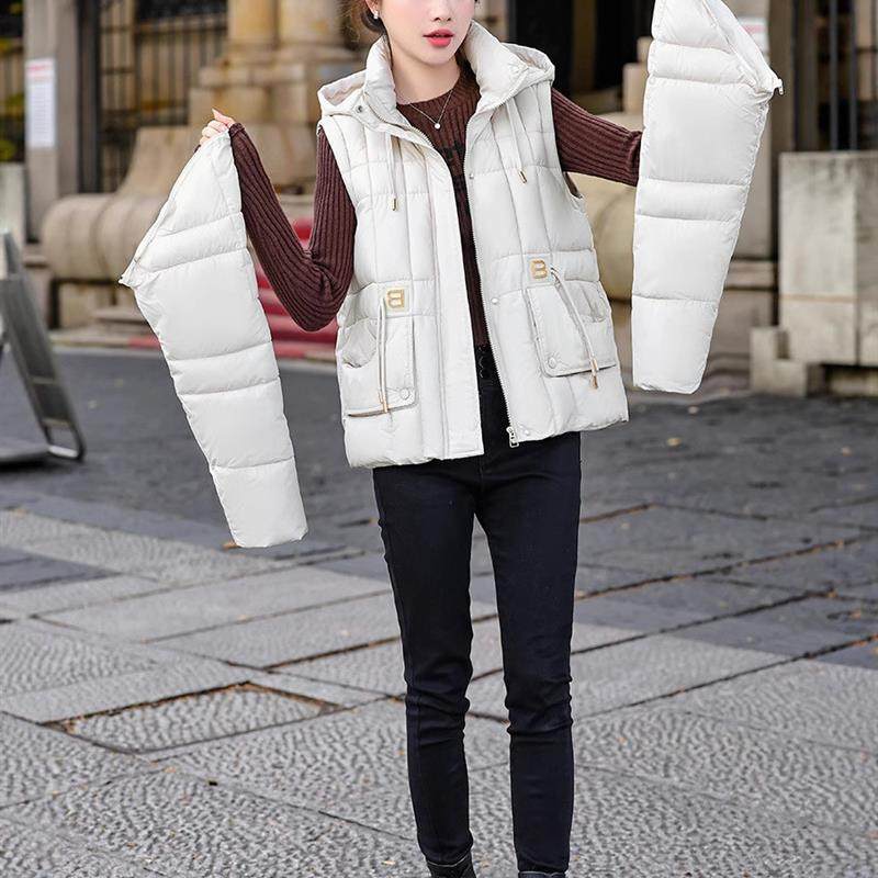 外贸羽绒棉服女款2025新款袖子可拆卸两穿马甲小个子短款棉袄外套,女装/女士精品,棉衣/棉服,淘宝优惠券,粉丝福利购,淘宝优惠卷