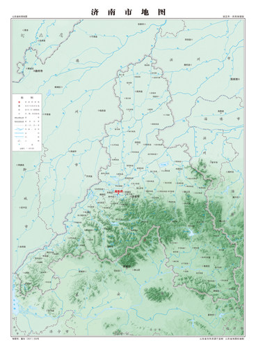 济南市地势地图交通水系地形河流行政区划湖泊旅游铁路山峰卫星村
