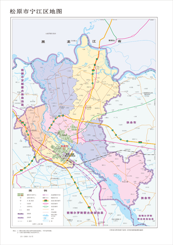 松原市宁江区地图水系河流湖泊交通行政区划旅游铁路地形卫星流域