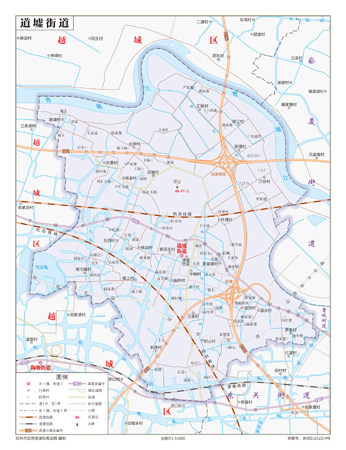 道墟街道上虞区地图行政区划水系河流湖泊交通旅游铁路地形卫星流