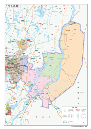 兴庆区地图水系河流湖泊交通行政区划旅游铁路地形卫星流域乡镇村