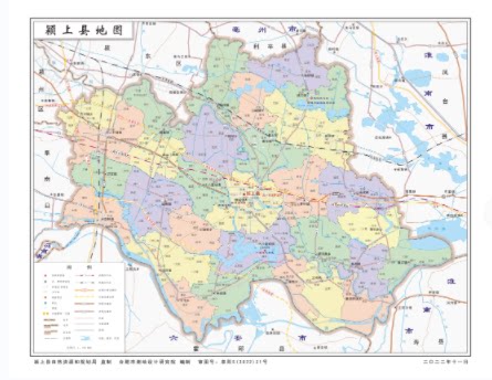 颍上县地图行政区划水系河流湖泊交通旅游铁路地形卫星流域乡镇村