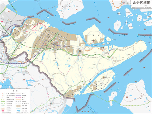 北仑区域图地图交通水系地形河流行政区划湖泊景区山峰铁路县乡道