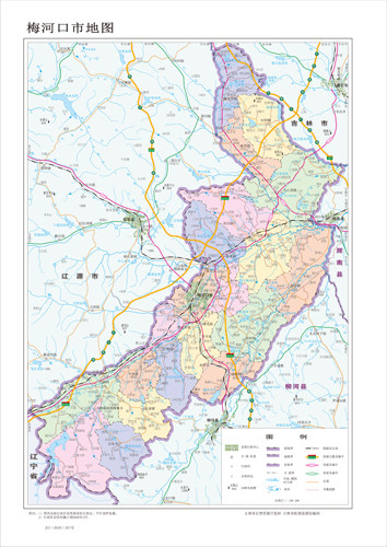 通化市梅河口市地图水系河流湖泊交通行政区划旅游铁路地形卫星流