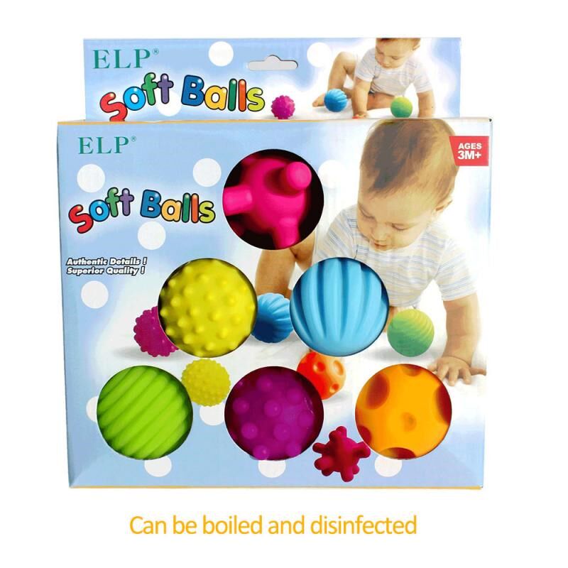 4/6 pcs baby ball set infant hand massage multi textured se