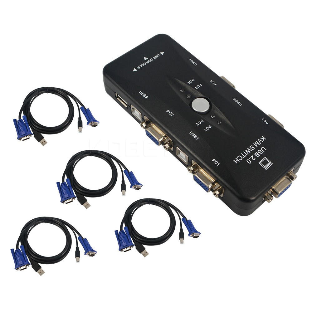 USB KVM 4  Selector VGA Print Auto Switch Moniter Box V 饰品/流行首饰/时尚饰品新 其他DIY饰品配件 原图主图