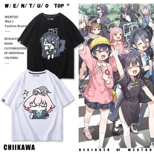 蔚蓝游戏幼稚园周边二次元短袖T恤玛丽切里诺星野伊吹半袖痛衣服