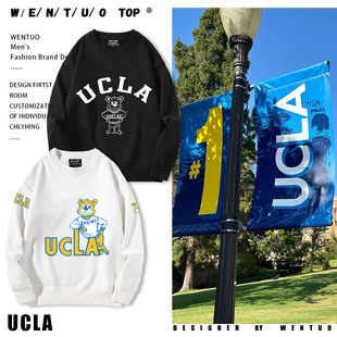 UCLA加州大学圆领卫衣男女洛杉矶分校纪念校服秋冬加绒百搭上衣潮