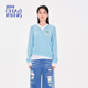 猫咪logo假两件羊毛套头针织衫 洲升 CHAU.RISING2025春夏新款 女
