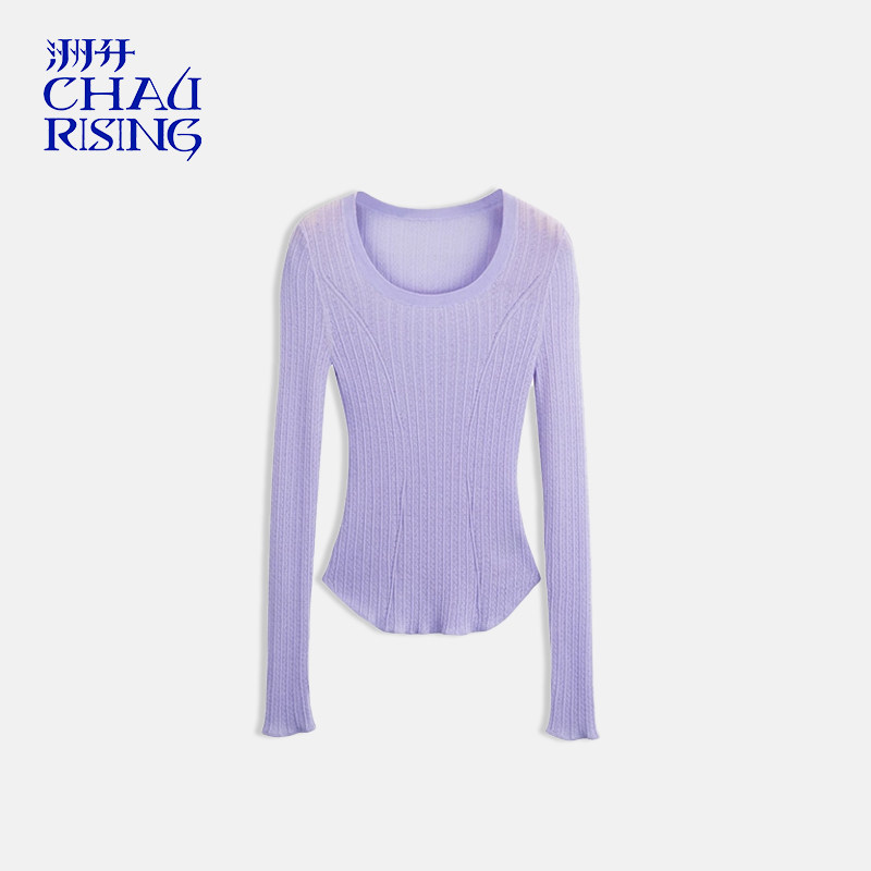 洲升/CHAU.RISING修身镂空羊毛打底衫毛衣秋冬新款设计师女,女装/女士精品,毛针织衫,淘宝优惠券,粉丝福利购,淘宝优惠卷