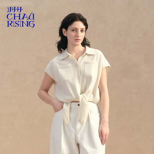 洲升 轻商务翻领羊绒马甲简约短上衣女士 CHAU.RISING2025秋冬新款