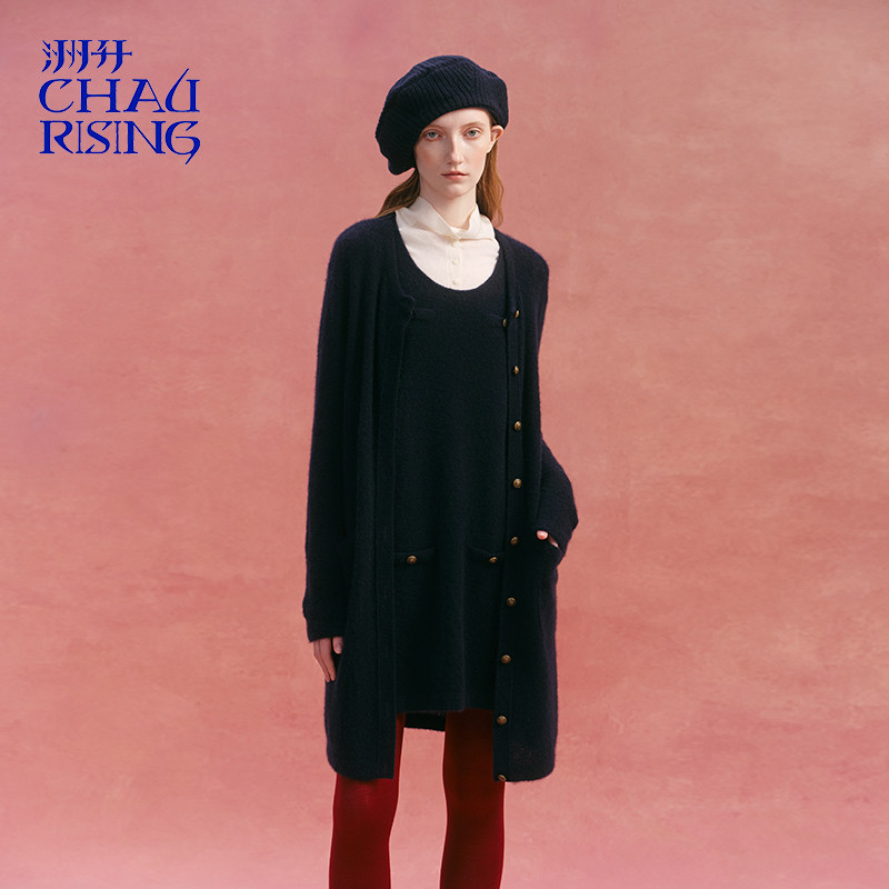 洲升/CHAU.RISING2025秋冬新款圈圈羊绒混羊毛开衫基础简约外套女,女装/女士精品,毛针织衫,淘宝优惠券,粉丝福利购,淘宝优惠卷
