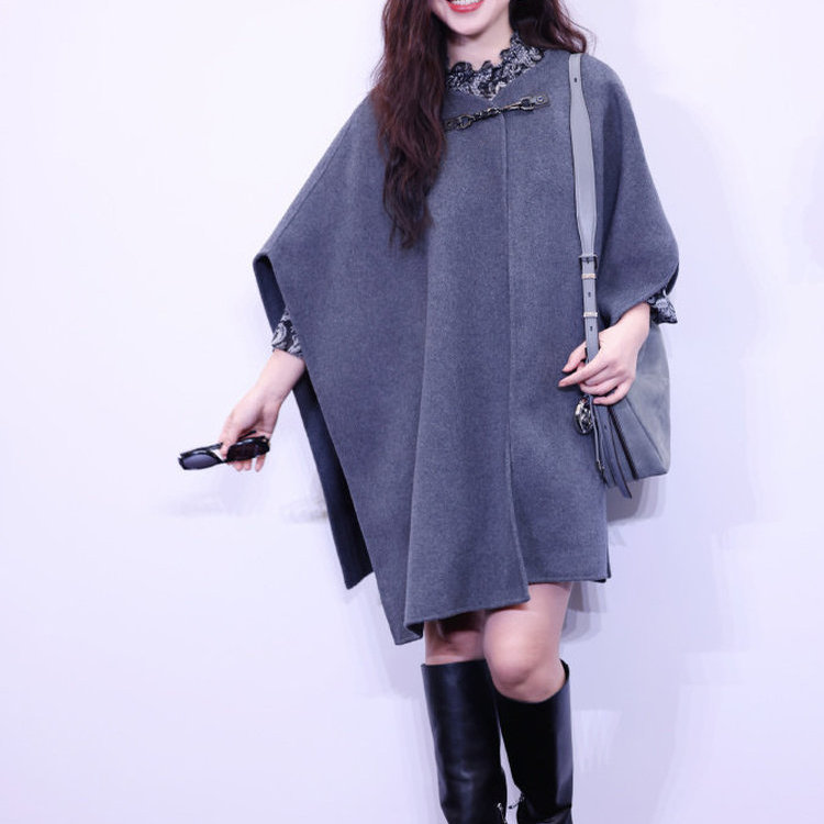 明星同款极简高级灰双面羊毛呢