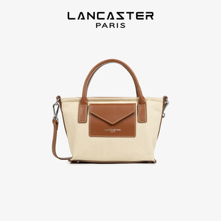 Lancaster兰卡斯特 Canvas KBA系列帆布拼皮迷你饺子包手提斜挎包
