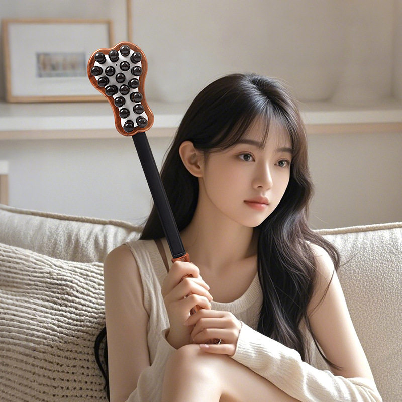 双面敲背锤经络拍打按摩捶颈肩后背按摩锤手持式按摩棒可定制LOG