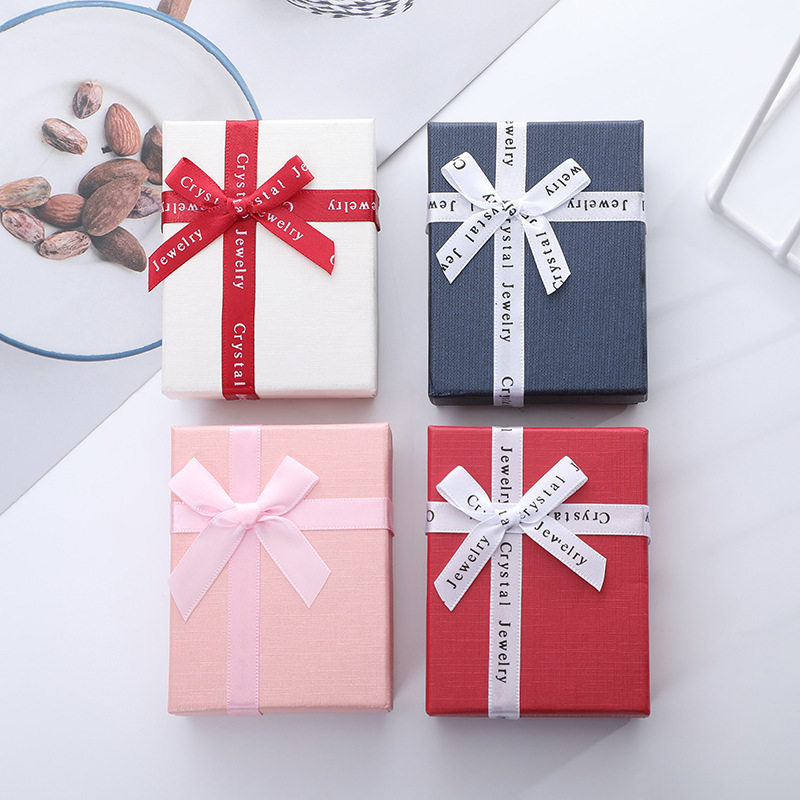 珠宝首饰盒牛皮纸包装盒黑色项链手镯戒指饰品收纳盒包装纸盒