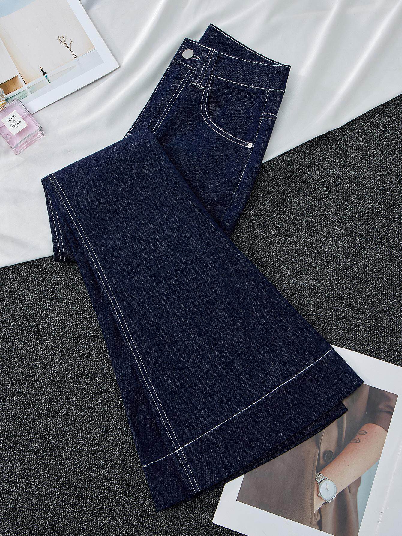 高腰弹力微喇牛仔裤女2025新款秋冬加绒加厚小个子百搭九分马蹄裤