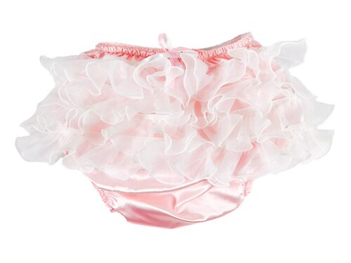 ABDL PVC & Satin Panties Frilly Rumba Pants Color Pink塑