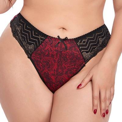 5XL women sexy lace knickers low waist Briefs 大码蕾丝内裤