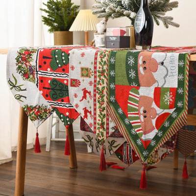 New Christmas decorations knitted cloth table cloth flag