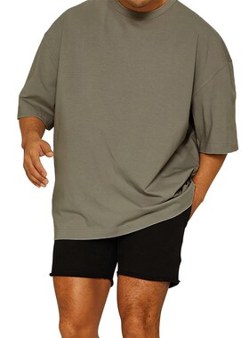 2022 loose t-shirt for men's sport solid color gym tee t