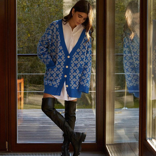 sweater neck button women cardigan Autumn