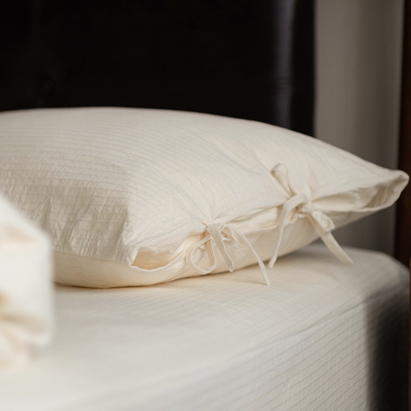 原生棉花色丨不漂白不染色 白色本白枕套48x74cm 一对装