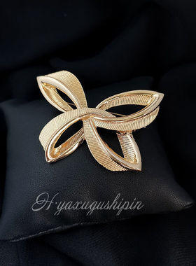 Vintage新款Trifari叶子胸针设计感跨境爆款