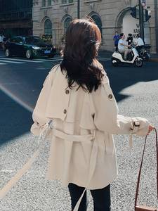 风衣女2021年新款春秋小个子英伦风今年流行的高端高级感短款外套
