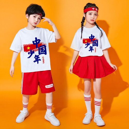 智趣鼠男女款中国风啦啦操演出服