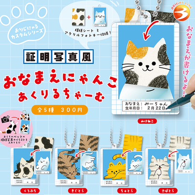现货正版日本Brightlink猫咪证件照 可爱小猫名片亚克力挂件扭蛋