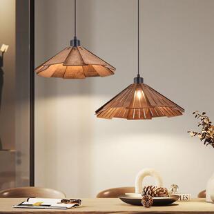 家用餐厅专用灯复古餐厅吊灯艺术个性名宿创意吧台灯网红日式木艺