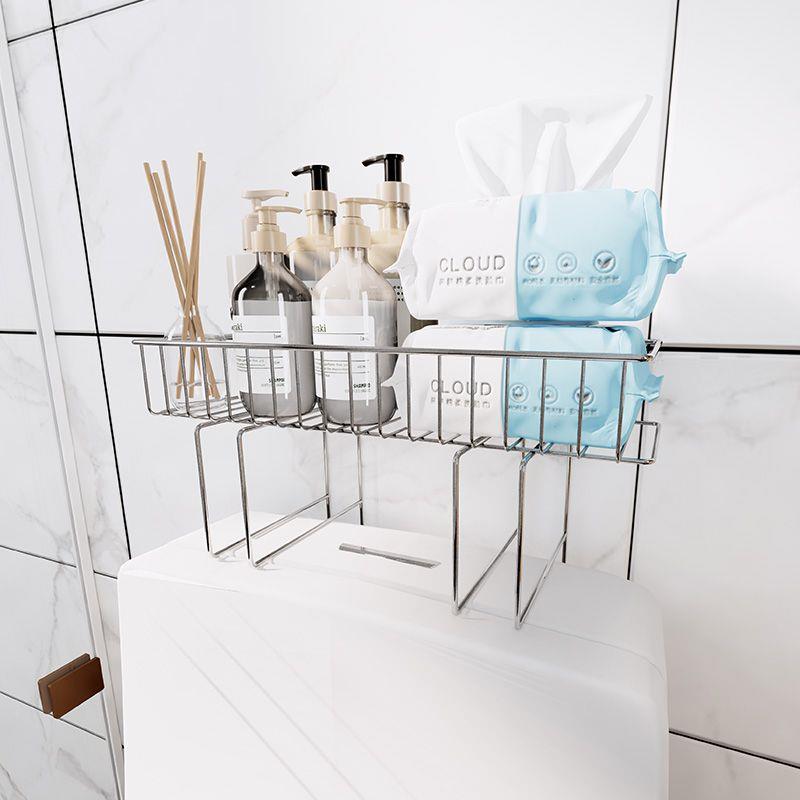 坐便器上储物架卫生间马桶上方置物架免打孔不锈钢浴室厕所坐便器