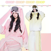 绒兔奶派 CHOPCHOP26雪季 新品 珍珠兔耳朵3L面料防水压胶滑雪服