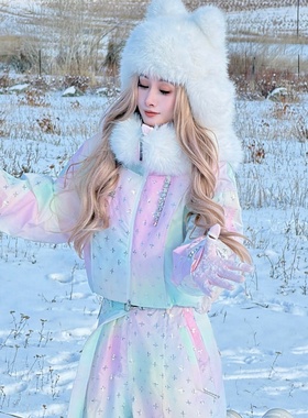 CHOPCHOP26新品 【梦幻独角兽】亮片系列3L滑雪服全压胶加绒保暖