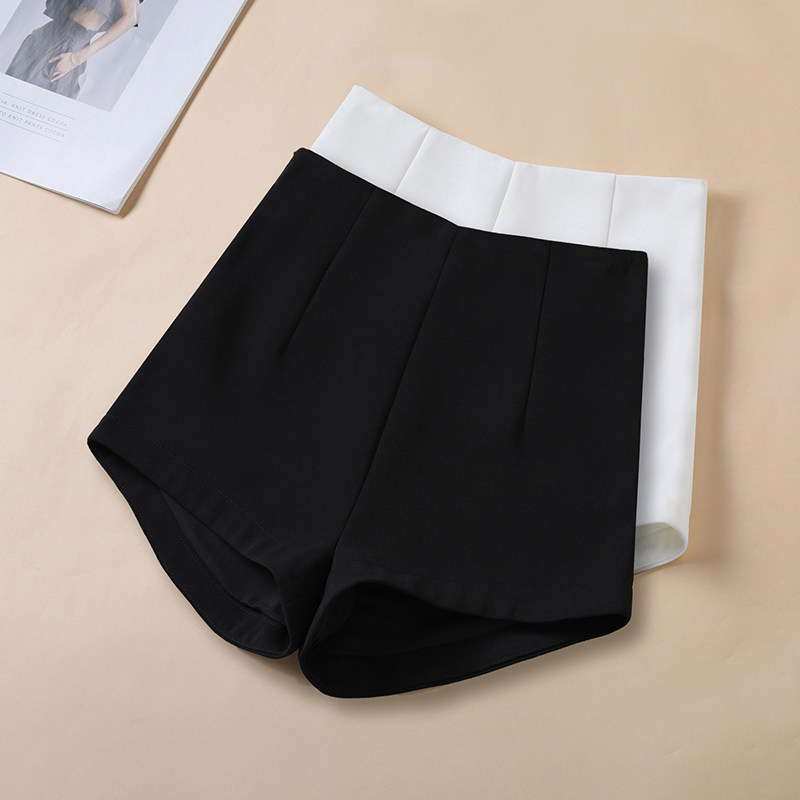 黑色西装短裤女秋季阔腿a字热裤